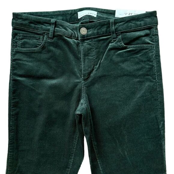Loft Curvy Skinny Corduroy Dark Green Jeans - Picture 6 of 9